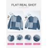 imageSHEWIN Womens Sweatshirts Casual Loose Button Henley Pullover Top Color Block 2024 Fall Fashion OutfitsDark Blue