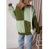 imageSHEWIN Womens Sweatshirts Casual Loose Button Henley Pullover Top Color Block 2024 Fall Fashion OutfitsGreen