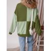 imageSHEWIN Womens Sweatshirts Casual Loose Button Henley Pullover Top Color Block 2024 Fall Fashion OutfitsGreen