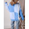 imageSHEWIN Womens Sweatshirts Casual Loose Button Henley Pullover Top Color Block 2024 Fall Fashion OutfitsLight Blue