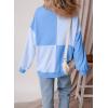 imageSHEWIN Womens Sweatshirts Casual Loose Button Henley Pullover Top Color Block 2024 Fall Fashion OutfitsLight Blue