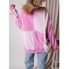imageSHEWIN Womens Sweatshirts Casual Loose Button Henley Pullover Top Color Block 2024 Fall Fashion OutfitsPink