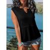 imageSHEWIN Womens Tank Tops Casual V Neck Waffle Knit Summer Top Loose Sleeveless ShirtsBlack
