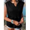 imageSHEWIN Womens Tank Tops Casual V Neck Waffle Knit Summer Top Loose Sleeveless ShirtsBlack