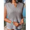 imageSHEWIN Womens Tank Tops Casual V Neck Waffle Knit Summer Top Loose Sleeveless ShirtsGrey