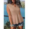 imageSHEWIN Womens Tank Tops Casual V Neck Waffle Knit Summer Top Loose Sleeveless ShirtsKhaki