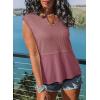 imageSHEWIN Womens Tank Tops Casual V Neck Waffle Knit Summer Top Loose Sleeveless ShirtsRed