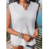 imageSHEWIN Womens Tank Tops Casual V Neck Waffle Knit Summer Top Loose Sleeveless ShirtsWhite