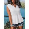 imageSHEWIN Womens Tank Tops Casual V Neck Waffle Knit Summer Top Loose Sleeveless ShirtsWhite