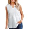 imageSHEWIN Womens Tank Tops Casual V Neck Waffle Knit Summer Top Loose Sleeveless ShirtsWhite