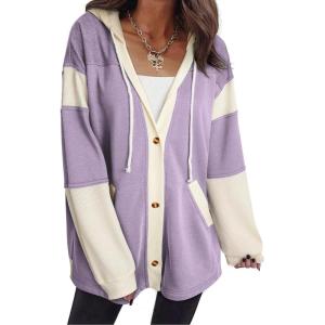 imageSHEWIN Oversized Sweatshirt For Women Casual Long Sleeve Button Down Hoodies Womens Fall Fashion 2024Orchid Petal