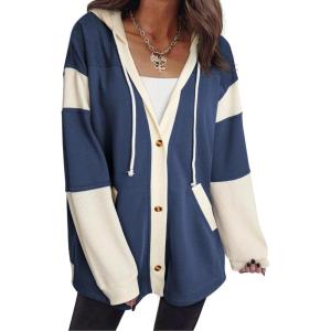 imageSHEWIN Oversized Sweatshirt For Women Casual Long Sleeve Button Down Hoodies Womens Fall Fashion 2024Sail Blue