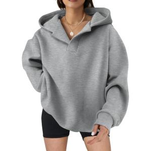 imageSHEWIN Women Casual Oversized Long Sleeve Fleece Sweatshirt Hoodies with Pockets SXXLGray