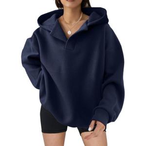 imageSHEWIN Women Casual Oversized Long Sleeve Fleece Sweatshirt Hoodies with Pockets SXXLNavy Blue