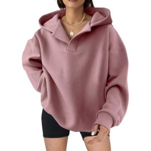 imageSHEWIN Women Casual Oversized Long Sleeve Fleece Sweatshirt Hoodies with Pockets SXXLPink