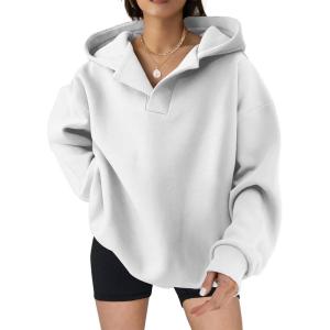 imageSHEWIN Women Casual Oversized Long Sleeve Fleece Sweatshirt Hoodies with Pockets SXXLWhite