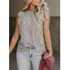 imageSHEWIN Summer Tops Crewneck Tank Tops for Women 2025 Casual Ruffle Sleeveless Tops ShirtsA Gray  Run Small  Order One Size Up