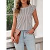 imageSHEWIN Summer Tops Crewneck Tank Tops for Women 2025 Casual Ruffle Sleeveless Tops ShirtsA Gray  Run Small  Order One Size Up