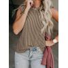 imageSHEWIN Summer Tops Crewneck Tank Tops for Women 2025 Casual Ruffle Sleeveless Tops ShirtsB Khaki  Run Small  Order One Size Up