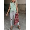 imageSHEWIN Summer Tops Crewneck Tank Tops for Women 2025 Casual Ruffle Sleeveless Tops ShirtsD Green  Run Small  Order One Size Up