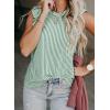 imageSHEWIN Summer Tops Crewneck Tank Tops for Women 2025 Casual Ruffle Sleeveless Tops ShirtsD Green  Run Small  Order One Size Up