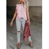 imageSHEWIN Summer Tops Crewneck Tank Tops for Women 2025 Casual Ruffle Sleeveless Tops ShirtsE Pink  Run Small  Order One Size Up