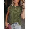 imageSHEWIN Summer Tops Crewneck Tank Tops for Women 2025 Casual Ruffle Sleeveless Tops ShirtsGreen Stripe