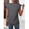 imageSHEWIN Summer Tops for Women Casual Crew Neck Waffle Knit Cap Sleeve Shirts Tank TopBlack