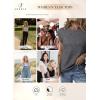 imageSHEWIN Summer Tops for Women Casual Crew Neck Waffle Knit Cap Sleeve Shirts Tank TopBlack