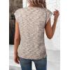imageSHEWIN Summer Tops for Women Casual Crew Neck Waffle Knit Cap Sleeve Shirts Tank TopBrown
