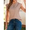 imageSHEWIN Summer Tops for Women Casual Crew Neck Waffle Knit Cap Sleeve Shirts Tank TopMulticolour