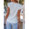 imageSHEWIN Summer Tops for Women Casual Crew Neck Waffle Knit Cap Sleeve Shirts Tank TopWhite