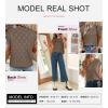 imageSHEWIN Womens Summer Tops Casual Crewneck Short Sleeve Shirts Cable Knit Lightweight Loose Pullover SweaterDark Brown