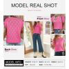 imageSHEWIN Womens Summer Tops Casual Crewneck Short Sleeve Shirts Cable Knit Lightweight Loose Pullover SweaterPink
