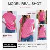imageSHEWIN Womens Summer Tops Casual Crewneck Short Sleeve Shirts Cable Knit Lightweight Loose Pullover SweaterPink