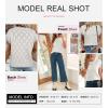 imageSHEWIN Womens Summer Tops Casual Crewneck Short Sleeve Shirts Cable Knit Lightweight Loose Pullover SweaterWhite