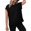 imageSHEWIN Oversized T Shirts for Women Crewneck Short Sleeve Casual Summer Tops TeesBlack