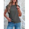 imageSHEWIN Summer Tops Casual Short Sleeve Shirts Loose Crewneck Oversized Tshirts for WomenBlack
