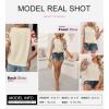 imageSHEWIN Womens Summer Tops Casual Short Sleeve T Shirts Crewneck Boho Crochet Floral Print Shirt BlousesParchment