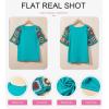 imageSHEWIN Womens Summer Tops Casual Short Sleeve T Shirts Crewneck Boho Crochet Floral Print Shirt BlousesTurquoise