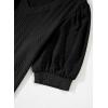 imageSHEWIN Womens Summer Tops V Neck Casual Puff Short Sleeve Textured T Shirts BlousesBlack
