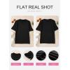 imageSHEWIN Womens Short Sleeve Summer Tops Crewneck Knit Solid Loose Casual Basic T Shirts Tee BlousesBlack