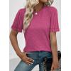 imageSHEWIN Womens Short Sleeve Summer Tops Crewneck Knit Solid Loose Casual Basic T Shirts Tee BlousesPink