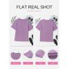 imageSHEWIN Womens Short Sleeve Summer Tops Crewneck Knit Solid Loose Casual Basic T Shirts Tee BlousesPurple