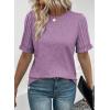 imageSHEWIN Womens Short Sleeve Summer Tops Crewneck Knit Solid Loose Casual Basic T Shirts Tee BlousesPurple