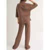 imageSHEWIN Womens 2 Piece Outfits Waffle Knit Lounge Sets Casual Short Sleeve Button Down Sleepwear Pajamas SetCoffee