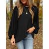 imageSHEWIN Womens Blouses Dressy Casual Smocked Tops Crew Neck Chiffon Long Sleeve Shirts Spring Outfits 2025Black