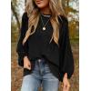 imageSHEWIN Womens Blouses Dressy Casual Smocked Tops Crew Neck Chiffon Long Sleeve Shirts Spring Outfits 2025Black