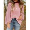imageSHEWIN Womens Blouses Dressy Casual Smocked Tops Crew Neck Chiffon Long Sleeve Shirts Spring Outfits 2025Fushia