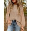 imageSHEWIN Womens Blouses Dressy Casual Smocked Tops Crew Neck Chiffon Long Sleeve Shirts Spring Outfits 2025Smoke Gray